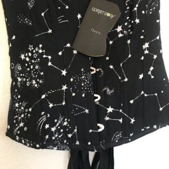 Corset Story Astronomy Print Sleeved Corset Top UK 6 US 2 - Picture 7 of 8